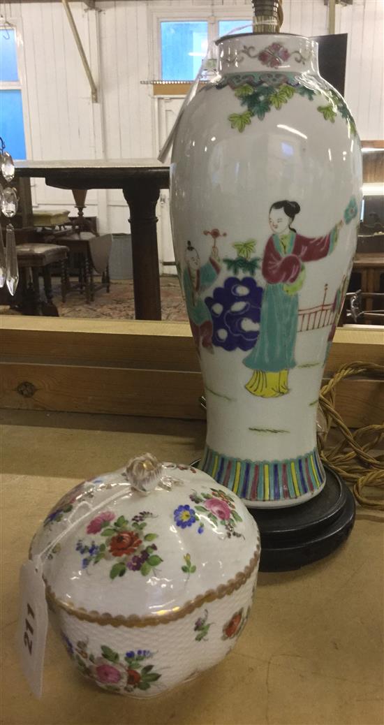 Chinese vase ,German bowl and cover